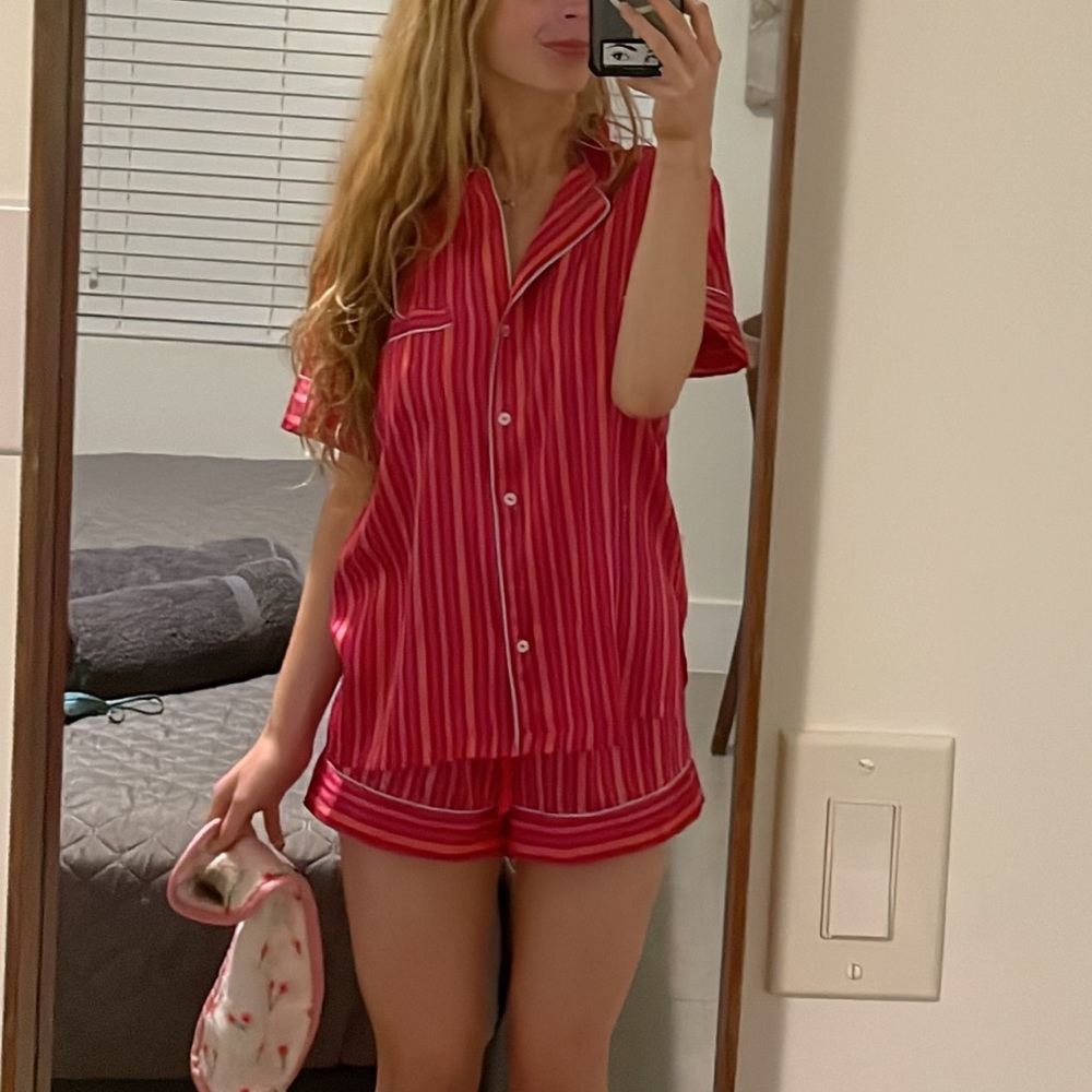 Victoria’s Secret Cute PJ Button Down Shorts Set